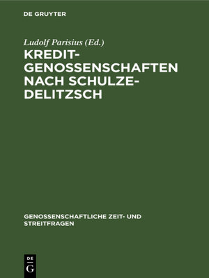 cover image of Kreditgenossenschaften nach Schulze-Delitzsch
